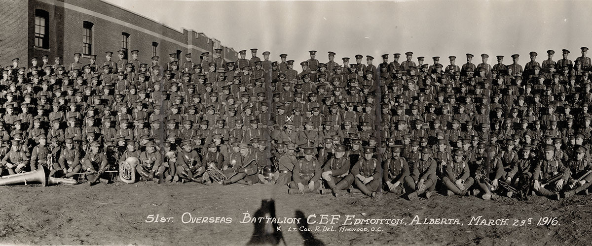 an old photo of troops at a barracks