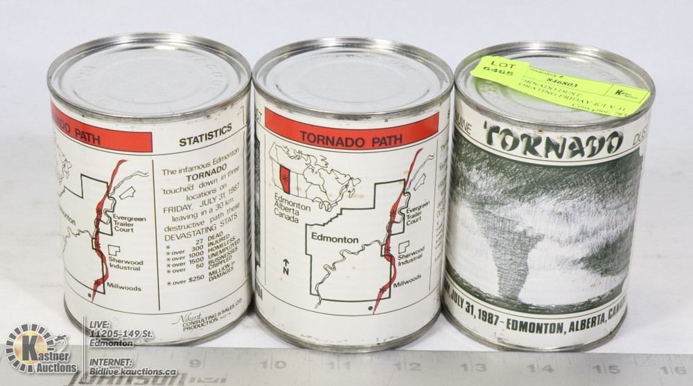 Three cans of tornado dust.