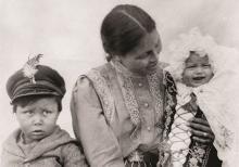 Old photo of a First Nations family.